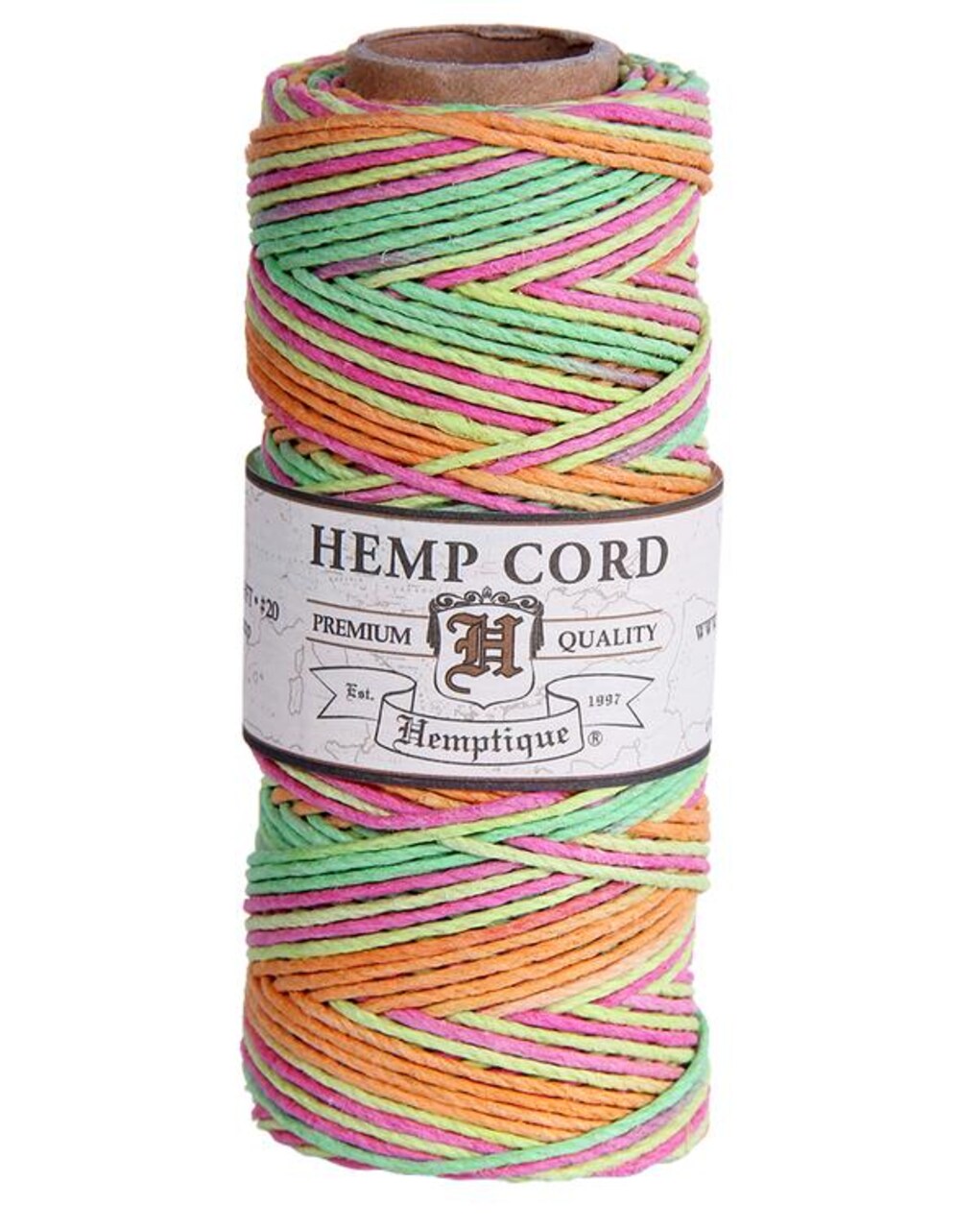 Hemptique 1mm #20 Variegated Hemp Cord Spools Eco Friendly Sustainable Naturally Grown Jewelry Bracelet Making Paper Crafting Scrapbooking Bookbinding Mixed Media Crocheting Macrame Seasonal Holiday Gift Wrapping Outdoor Gardening